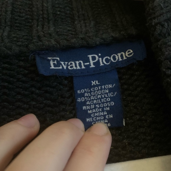 Evan Picone Sweater Cardigan Cotton Women XL Grey Sweater Top - Picture 3 of 4